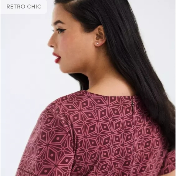 Torrid Maroon Patterned Mini Dress - Picture 12 of 13